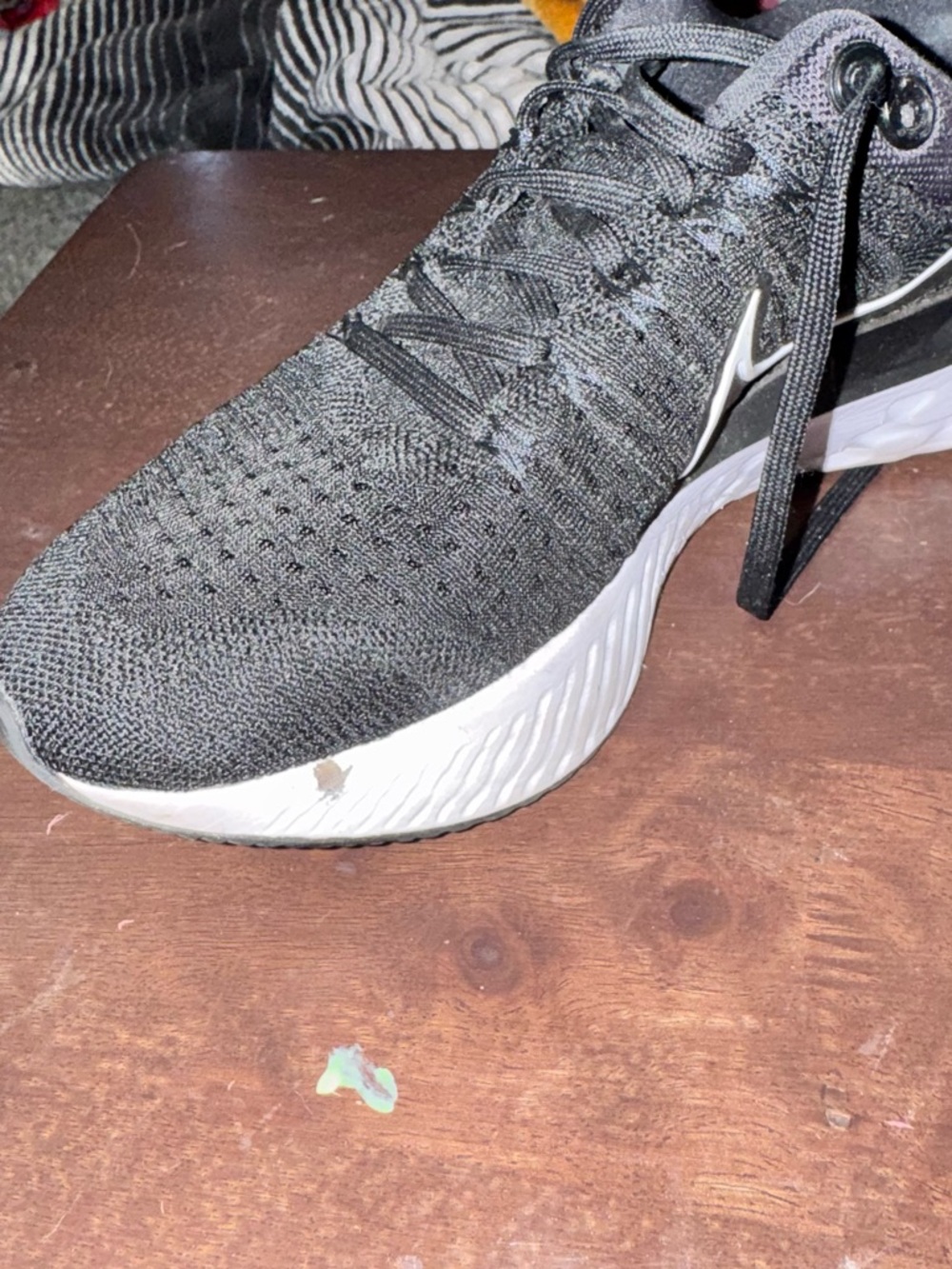 Nike Black and White Women's Knit Athletic Sneakers - Picture 6 of 9